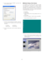 Page 25-25- 6. Click “Internet Protocol (TCP/IP)”, and then click
the [Properties] button.
7. Click the “Use the following IP address” radio but-
ton and enter the IP address and the subnet mask
as follows.
IP address : 192.168.0.9
Subnet mask : 255.255.255.0
8. Click the [OK] button, and the window dialog box
closes.
■Network Setup of the Camera
On completion of the network setup of the PC, begin
the network setup of the camera. If multiple cameras
are connected, it is required to set up each camera...