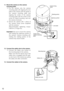 Page 1010
F
R
O
N
T
FRONTLO
C
K
Mounting base
Safety wire
FRONT
LOCK
Stationary portion
Center of the
camera mounting
plate
Camera fixing
screw
Lock plate
GuideRotating portion
Safety wire hook
11. Mount the camera on the camera
mounting plate.
qPut the camera onto the camera
mounting plate with aligning the lock
plate of the camera with the guide of
the camera mounting plate and
aligning the center of the camera
mounting plate with the center of the
screw for tripod mounting, and turn
the camera clockwise....