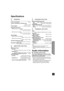 Page 1515
Operating Instructions
Specifications
Dimensions (WkHk D):
(Without wall mount bracket)
800 mmk108 mm k58 mm 
(31
1/2qk 41/4qk 29/32q)
(With wall mount bracket)
800 mmk108 mm k80 mm 
(31
1/2qk 41/4qk 35/32q)
Mass (Weight):
(Without wall mount bracket) Approx. 3.2 kg (7.1 lbs)
(With wall mount bracket)
Approx. 3.3 kg (7.3 lbs)
Operating temperature range:
0
oC to r40oC (r32oF to  r104oF)
Operating humidity range: 20 % to 80 % RH (no condensation)
RMS Output Power Front ch: 30 W per channel (4 ≠), 1...