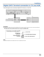 Page 1111
Digital CATV Terminal connection to TV and VCR
Installation
Follow this diagram when connecting the Digital CATV Terminal to a TV and VCR.
Procedure
l Connect the CABLE OUT jack of the Digital CATV Terminal to the ANT IN jack of the VCR, and connect the ANT
OUT jack of the VCR to the ANT IN jack of the TV using 75 W shielded cable.
Connecting a non-cable ready TV
VHF Matching
TransformerJumper Cable
TV Set VHF Antenna Terminals
Rear of Non Cable-Ready TV TV Set UHF Antenna
Terminals
Note:
l Additional...