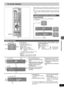 Page 4343
RQT7237
Advanced operation
On-screen displays
Displays appear on the television when you operate the unit to let
you know what operation was performed and what condition the unit
is in.
≥You can change the setting in the SETUP menu so the first display
does not appear automatically (➜page 45, Display—Status Mes-
sages).
Press [STATUS].
The display changes each time you press the button.
e.g., DVD-RAM
DV DTV
INPUT SELECTVCR Plus+OPEN/CLOSETV/VIDEO
CH
VOLUME
SKIP
DIRECT NAVIGATORPLAY LIST
TOP MENU...