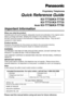 Page 1Quick Reference Guide
KX-T7720/KX-T7730
Model 
Important Information
Proprietary Telephones  
When you ship the product:
Carefully pack and send it prepaid, adequately insured and preferably in\
 the original carton. 
Attach a postage-paid letter, detailing the symptom to the outside of th\
e carton.
DO NOT send the product to the Executive or Regional Sales offices.  The\
y are NOT
equipped to make repairs.
Product service:
Panasonic Servicenters for this product are listed in the servicenter di\...