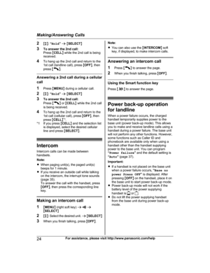 Page 242
Mb N:  “Hold ” a  M SELECT N
3 To answer the 2nd call:
Press  MCELL N while the 2nd call is being
received.
4 To hang up the 2nd call and return to the
1st call (landline call), press  MOFF N, then
press  M N
. Answering a 2nd call during a cellular
c

all
1 Press  MMENU N during a cellular call.
2 Mb N:  “Hold ” a  M SELECT N
3 To answer the 2nd call:
Press  M N
 
or  MCELL N while the 2nd call
is being received.
4 To hang up the 2nd call and return to the
1st call (cellular call), press  MOFF N,...