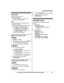 Page 57IntercomIntercom calls can be made:
– between handsets
– between a handset and the base unit *1
*1 KX-TG7741 series: page 3
Note:
R When paging unit(s), the paged unit(s)
beeps for 1 minute.
R If you receive an outside call while talking
on the intercom, you hear 2 tones.
– To answer the call with the handset,
press  MOFF N, then press  M
N.
– To answer the call with the base unit,
press  MSP-PHONE N 2 times. *1
*1 KX-TG7741 series: page 3
Making an intercom call
Handset
1 MMENU N a  M INT N
2 Mb N:...