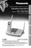 Page 1Preparation
Basic Operation
Advanced Operation
Useful Information
2.4GHz Expandable Cordless Phone System
Operating Instructions
Model No.KX-TG2720S
Pulse-or-tone dialing capability
PLEASE READ BEFORE USE AND SAVE.
Panasonic World Wide Web address:  http://www.panasonic.com
for customers in the USA or Puerto Rico
Charge the battery for about 15 hours before initial use.
2 LINECaller ID Compatible 