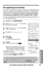 Page 105105
Useful Information
For assistance, please call: 1-800-211-PANA(7262)
Re-registering the Handset
If you want to re-register the handset to the base unit or a different base unit
of the same model, you need to register it to that base unit. The handset will
be given a new extension number of that base unit. Only one handset can
be registered at a time. Make sure the base unit and the other handsets
are not being used. Registration must be completed within 1 minute.
1
Handset:Press (CONF/FUNCTION). 
2...