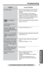 Page 6161
Troubleshooting
Useful Information
For assistance, please call: 1-800-211-PANA(7262)
You cannot redial. • If the last number dialed was more than 32 
digits long, the number will not be redialed 
correctly.
•The button functions as either redial or 
pause. It will redial the last number dialed if 
pressed at the outset of a call (p. 22, 24). If 
another number has been dialed ﬁrst, it will 
operate as a pause button (p. 49).
“  ” is not displayed 
properly.
The VM indicator does not 
ﬂash...