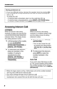 Page 40Intercom
40
Answering Intercom Calls
When an intercom call is being 
received, the base unit rings and the 
LOCATOR/INTERCOM/TRANSFER 
indicator ﬂashes. The display shows 
the calling extension number.During an intercom call:
•If you have difﬁculty hearing, decrease the speaker volume by pressing [].
•If an incoming call is being received, you will hear two tones (incoming call 
tone, p. 49). 
To answer the call;
– if using the base unit handset, place it on the cradle then lift it up.
– if using the...