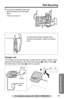 Page 6565
Wall Mounting
Useful Information
For assistance, please call: 1-800-211-PANA(7262)
4Connect the telephone line cord. 
Mount the base unit, then slide 
down. 
•Raise the antennas.
Charger unit
The charger can be wall mounted. Connect the AC adaptor. Install screws 
using the wall template (p. 64). Mount the charger ( ). Slide it down ( ), 
then slide down to the right ( ) until it is secured.
To temporarily set the handset down 
during a conversation, place it as shown 
here.
12
3
$
#
%
To Power...