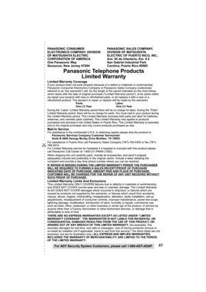 Page 8585
✄
For ADT Security System Customers, please call 1-800-ADT-ASAP
TG2970.book  Page 85  Friday, October 15, 2004  6:21 PM 