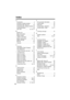 Page 8282
Index
A
Accessories . . . . . . . . . . . . . . . . . . . 2
Accessory cordless handset  . . . . . . 3
Answering calls, base unit . . . . . . . 32
Answering calls, cordless handset . 32
Answering System . . . . . . . . . . . . . 54
Auto Talk  . . . . . . . . . . . . . . 23, 32, 47
B
Backlit LCD  . . . . . . . . . . . . . . . . . . . 9
Base unit location. . . . . . . . . . . . . . . 3
Battery charge . . . . . . . . . . . . . . 3, 12
— Battery information . . . . . . . . . . . . 13
Battery replacement ....