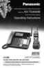 Page 1Caller ID Compatible
2.4GHz Multi-Handset Cordless Phone System
Model No. KX-TG4000B
Pulse-or-tone dialing capability
Operating Instructions
PLEASE READ BEFORE USE AND SAVE.
Charge the handset battery for about 8 hours before initial use.
4-LINE
Panasonic World Wide Web address:  http://www.panasonic.com
for customers in the USA or Puerto Rico  