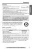 Page 1313
Installation
Preparation
For assistance, please call: 1-800-211-PANA(7262)
Recharge
Recharge the battery when:
—“Recharge battery” is displayed on the handset,
—“ ” ﬂashes, or
—the handset beeps intermittently while it is in use.
•If you DO NOT recharge the battery for more than 15 minutes, the display will 
continually indicate “Recharge battery” and/or “” will ﬂash when the 
handset is lifted off the base unit or the charger.
•If the battery has been discharged, the handset will display “Charge for...