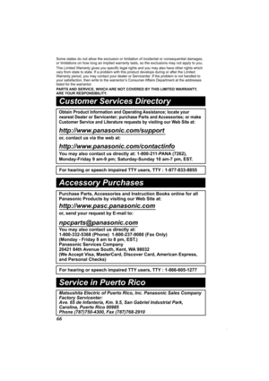 Page 6666
Some states do not allow the exclusion or limitation of incidental or consequential damages, 
or limitations on how long an implied warranty lasts, so the exclusions may not apply to you.
This Limited Warranty gives you specific legal rights and you may also have other rights which 
vary from state to state. If a problem with this product develops during or after the Limited 
Warranty period, you may contact your dealer or Servicenter. If the problem is not handled to 
your satisfaction, then write to...