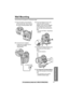 Page 51Useful Information
For assistance, please call: 1-800-211-PANA(7262)51
Wall Mounting
This unit can be mounted on a wall phone plate.
1Press the tabs in the direction 
of the arrows (1), then remove 
the wall mounting adaptor (2).
2Connect the AC adaptor.  • Fasten the AC adaptor cord to 
prevent it from being 
disconnected. 
 
3Tuck the telephone line cord 
inside the wall mounting 
adaptor, then push the adaptor 
in the direction of the arrows 
(1 and 2) while pressing the 
tabs.
• The word “UP WALL”...