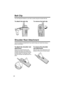 Page 5252
Belt Clip
You can hang the handset on your belt or pocket using the included belt clip.
To attach the belt clip To remove the belt clip  
Shoulder Rest Attachment
Use the shoulder rest attachment if you need to keep your hands free during a 
phone conversation.
To attach the shoulder rest 
attachment
Attach the included belt clip to the 
handset (see above), then attach the 
shoulder rest attachment to the belt clip 
as shown below. You will hear a click 
when the shoulder rest attachment is in...