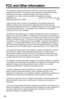 Page 6464
FCC and Other Information
This equipment complies with Part 68 of the FCC rules and the requirements
adopted by the ACTA. On the bottom of this equipment is a label that contains,
among other information, a product identifier in the format US:ACJ-----. 
If requested, this number must be provided to the telephone company.
Registration No.  ....................................................(found on the bottom of the unit)
Ringer Equivalence No....