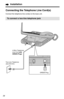 Page 1414
Installation
Connecting the Telephone Line Cord(s)
Connect the telephone line cord(s) to the base unit.
To connect a two-line telephone jack
Two-Line Telephone
Jack (RJ14C)4-Wire Telephone
Line Cord with
GREEN PlugsLINE 2 LINE 1/2
GREEN Plug 