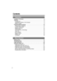 Page 4 
4 
Contents 
Location of Controls   . . . . . . . . . . . . . . . . . . . . . . . . . . . . . . . . . . . . .  6
Settings  . . . . . . . . . . . . . . . . . . . . . . . . . . . . . . . . . . . . . . . . . . . . . . . .  8  
Connections   . . . . . . . . . . . . . . . . . . . . . . . . . . . . . . . . . . . . . . . . . . .  8
Installing the Battery in the Handset  . . . . . . . . . . . . . . . . . . . . . . . . .  8
Battery Charge  . . . . . . . . . . . . . . . . . . . . . . . . . . . . . . . . . . . ....