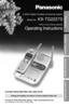 Page 1Preparation
Cordless Telephone
Answering System
Useful Information
2.4GHz Digital Cordless Answering system
Model No.
KX-TG2227S
Pulse-or-tone dialing capability
Operating Instructions
Charge the battery for about 15 hours before initial use.
PLEASE READ BEFORE USE AND SAVE.
Panasonic World Wide Web address:  http://www.panasonic.com
for customers in the USA or Puerto Rico 