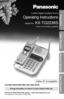 Page 1Preparation
Basic Operation
Advanced Operation
Useful Information
Charge the battery for about 15 hours before initial use.
Caller ID Compatible
PLEASE READ BEFORE USE AND SAVE.
Panasonic World Wide Web address:  http://www.panasonic.com
for customers in the USA or Puerto Rico
2.4GHz Digital Cordless Phone
Operating Instructions
Model No.KX-TG2236S
Pulse-or-tone dialing capability 