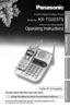 Page 1Preparation
Basic Operation
Advanced Operation
Useful Information
2.4GHz Digital Cordless Phone
Model No.
KX-TG2237S
Pulse-or-tone dialing capability
Operating Instructions
Charge the battery for about 15 hours before initial use.
Caller ID Compatible
PLEASE READ BEFORE USE AND SAVE.
Panasonic World Wide Web address:  http://www.panasonic.com
for customers in the USA or Puerto Rico 