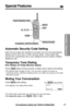 Page 5353
Cordless Telephone
For assistance, please call: 1-800-211-PANA(7262)
Special Features
(FLASH/CALL!WAIT/PLAYBACK)
(TONE)(OFF)
(REDIAL/PAUSE)
    ,     ,
(MUTE)
(FUNCTION/2WAY!REC)
Automatic Security Code Setting
Each time you place the handset on the base unit, the unit automatically
selects one of more than a million security codes. These codes help
prevent the unauthorized use of your telephone line by another cordless
telephone user.
Temporary Tone Dialing
(For Rotary or Pulse Service Users)
Press...