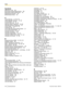 Page 206Symbols
[000] Date & Time    185
[001] System Speed Dialing Number
    186
[002] System Speed Dialing Name
    187
[003] Extension Number    187
[004] Extension Name    187
A
Absent Message    34, 168, 193
Absent Message, Personal    34, 168
Account Button    26, 175
Account Code Entry    35, 193
Alternate Calling—Ring/Voice    36, 200
Alternate Receiving—Ring/Voice    167
Answer Button    24, 26, 87, 175
Answering Calls    32
AUTO ANS (Auto Answer)/MUTE Button    23
AUTO DIAL/STORE Button    23...