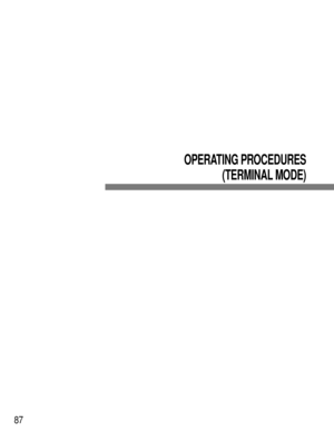 Page 8587
OPERATING PROCEDURES
(TERMINAL MODE) 