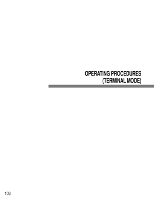 Page 100103
OPERATING PROCEDURES
(TERMINAL MODE) 