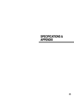 Page 8585
SPECIFICATIONS &
APPENDIX 