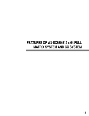 Page 1313
FEATURES OF WJ-SX650 512 x 64 FULL
MATRIX SYSTEM AND GX SYSTEM 