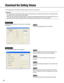 Page 1414
Screenshot 1
Operate using the buttons on the tool bar on the opera-
tion window.
Step 1
Click the [Download] button on the tool bar.
Download the Setting Values
It is also possible to download the setting values and save it as a setup file.
Important:
•It is impossible to download the setting values while starting up the network disk recorder or during performing
the system check of the network disk recorder.
•When trying to download the setting values, entering the Administrator password of the...