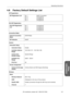 Page 131131 [For assistance, please call: 1-800-272-7033]Operating Instructions
Other 
Information
4.8 Factory Default Settings List
ISP Registration
IPv6 ISP Registration
Connection Mode
Camera
Wireless
ISP Registration ListNo. 1
No. 2
No. 3
No. 4
DHCP Connection
Unregistered
Unregistered
Unregistered
IPv6 ISP Registration 
ListNo. 1
No. 2
No. 3
No. 4
Unregistered
Unregistered
Unregistered
Unregistered
Internet Connection 
ModeDHCP/Static
ISP SelectionDHCP
Automatic Setup
Automatic SetupEnable
Available Address...