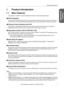 Page 77 [For assistance, please call: 1-800-272-7033]Operating Instructions
Product
Introduction
1Product Introduction
1.1 Main Features
This product is a Network Camera Management System with the following features:
■IPv6 Compatible
This product is compatible with IPv6, the next generation of Internet protocol. There are a number of 
merits to this, such as, abundant global addresses and security improvement through using IPsec.
■Camera Privacy Protection with VPN
This product is compatible with PPTP (IPv4)...