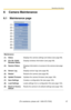 Page 97Operating Instructions
[For assistance, please call: 1-800-272-7033] 97
6 Camera Maintenance
6.1 Maintenance page
Maintenance
(1)StatusDisplays the camera settings and status (see page 98).
(2)[For BL-C20A] 
Wireless StatusDisplays wireless information (see page 98).
(3)Session StatusDisplays information on access to the camera (see page 
98).
(4)Sensor LogDisplays sensor logs (see page 99).
(5)RestartRestarts the camera (see page 99).
(6)Update FirmwareUpdates the camera firmware (see page 100).
(7)Save...