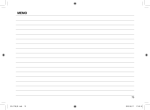 Page 75 75
ES-LT7N_US.indb   752015/04/17   17:45:41
MEMO  