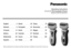 Page 1Operating Instructions
(Household) Rechargeable Shaver
Model No. ES‑RT51/ES‑RT31
Before operating this unit, please read these instructions completely and save them for future use.
English	2
Deutsch	 8
Français	 14
Italiano	 20
Nederlands	 26
Español	 32Dansk	 39
Português	 45
Norsk	 51
Svenska	 57
Suomi	 63
Polski	 69Česky	 75
Slovensky	 81
Magyar	 87
Română	 94
Türkçe	 100 