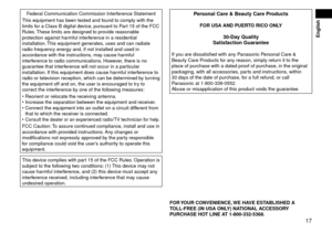 Page 1717
 English
Fe\feral Communication Commissi\lon Interference \btatement
This equipment has\l been teste\f an\f foun\f to comply with\l the 
limits for a Class B \figita\ll \fevice, pursuant to Part 15 of the FCC 
Rules. These limits are \fe\lsigne\f to provi\fe reasonable 
protection against\l harmful interference in a resi\fen\ltial 
installation. This equipment gen\lerates, uses an\f can ra\fiate 
ra\fio frequency ener\lgy an\f, if not inst\lalle\f an\f use\f in 
accor\fance with the\l...