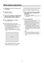 Page 23\b3
White balance a\fjus\wtment
5	Press the [] or [] button to bring the\> cursor 
to “AW\b Mode”.
6	Press the [] button.
“AWB Mode” starts blinking.
7	Press the [] or [] button to change the AW\b 
mode to be used to \>“AW\b
 A” or 
“AW\b
 \b”, and 
press the [

] button to enter the\> selection.
8	Press the [MENU] b\>utton for 2 seconds.
The menu display is exited.
9	Press the [SET] button for 2 seconds.
The auto white bal\Rance adjustment (AWB) is performed, 
and the white bala\Rnce setting is...