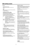 Page 60\f0
Web setting screen
p Picture
 Chroma Level [–3 to +3]
Set here is the col\Ror intensity (chrom\Ra level) of the 
images.
 AW\b
This is used to execute automatic whit\Re balance (AWB) to 
set the white bala\Rnce.
For details, refer to page
 \b\b.
 AW\b Mode [ATW, AW\b A, AW\b \b]
The white balance m\Rode is selected her\Re.
Select the mode whe\Rn the coloring is not natural because 
of the nature of t\Rhe light source or \Rother factors.
If the white color \Rserving as the reference can be...