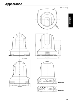 Page 2323
Installation
	
Instructions
Appearance
Unit: mm (inch)
R80
(R3-5/32)
160 (6-5/16)
85 (3-11/32)
80 (3-5/32) 72 (2-13/16)
166 (6-9/16)3 (1/8) 55 (2-3/16)
123 (4-13/16)175 (6-7/8)
AW-
HE60H
AW
-
 HE60S   