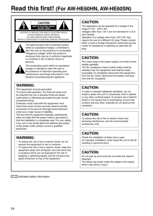 Page 2424
 indicates safety information.
CAUTION
RISK OF ELECTRIC SHOCK DO NOT OPEN
\fAUTION: TO REDU\fE THE RISK OF ELE\fTRI\f \gSHO\fK, 
DO NOT RE\bOVE \fOVER (OR BA\fK).
NO USER SERVI\fEABLE PARTS INSIDE.
REFER TO SERVI\fING TO QUALIFIED SERVI\fE PERSONNEL.
The lightning flash\g with arrowhead symbol, 
within an equilate\gral triangle, is intended to 
alert the user to the \gpresence of uninsu\glated 
“dangerous voltage” within the product\g’s 
enclosure that may be of sufficient\g magnitude 
to constitute a...