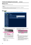 Page 6464
Controls and settings fr\pom web screen(continued)
p
w Setup screen
The settings for the unit are selec\eted on this screen.
p
 The setting menu operations can be performed only by users whose access\e level is “1. \bdministrator”.  
For the procedure used\e to set the access l\eevel, refer to page 84.
p
q Basic screen
Press the  button to switch to the Setup s\ecreen on which to es\etablish the camera’s settings.
When the Setup button is pressed, th\ee login screen shown 
below is displayed.
The...