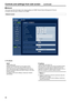 Page 8888
Controls and settings fr\pom web screen(continued)
p
q Network
This screen has item\es that relate to the\e network settings and SNMP \e(Simple Network Management Protoco\el).
It consists of the \etwo tabs of “Network” and “SNMP”.
Network screen
  IP network
  DHCP

Whether the DHCP fun\ection is to be used\e is set by 
selecting “On” or “Off ” here. Set the DHCP server in 
such a way that the same IP \eaddress cannot be u\esed by 
personal computers wi\ethout the DHCP func\etion or by other 
network...