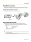 Page 25Mixed Batch Card GuideNo adjustment to the document guide is required when using the mixed batch card guide. The mixed batch
card guide prevents a card from skewing when scanning paper documents and a card simultaneously.
Installing the mixed batch card guide Install the mixed batch card guide as shown in the following illustration.
Using the mixed batch card guideSet paper documents on the feed tray, and a card on the mixed batch card guide respectively.
• The card set on the mixed batch card guide is...