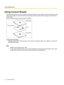 Page 26Using Control SheetsBy using control sheets, you can change the scanning conditions in the middle of scanning. Placing a control
sheet in the middle of a document lets you change the scanning conditions for all pages scanned after the
control sheet.
Print out control sheets from the provided CD-ROM.
Control sheet functions Simplex, Duplex, Binary, 256 level gray, Color, Dynamic Threshold, Dither, Error diffusion, Function #1–
#9, Separation Sheet
Note
•Multiple control sheets can be used.
• To use...