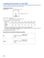 Page 1414
Loading Documents on the ADF
ADF (Auto Document Feeder) enables multiple sheet scanning.
Acceptable documents
Document size:
Paper thickness: 40–127 g/m
2
Smaller than A7 size: 127  g/m2 (34 lbs.) only
Maximum number of sheets loadable on the hopper
≥The number of sheets listed above is a guideline for when you are using fresh paper.
≥ The number of sheets depends on the paper quality. If a paper feed problem occurs, reduce the number of
sheets of the document loaded on the hopper.
Recommendable...