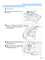 Page 43Replacing Consumable Roller Modules43
∫Replacing Double Feed Prevention Roller
1Turn the power off.
2Push the ADF door release to open the
ADF door.
3Open the double feed prevention
conveyor in the direction of the arrow
shown in the figure by using the indent
on the back side.
4Remove the double feed prevention
roller, pulling up the shaft in the
direction of the arrow.
5Take out the new double feed
prevention roller in  the optional roller
exchange kit (KV-SS015).
ADF door
ADF door release
Double feed...