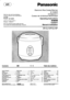 Page 1Thank you very much for purchasing aPanasonic Electronic Rice CookerMarmer
,*#fitrFPanasonic fTRiHtr*
+oJ6[ +^1^l r.lltrJ6l ,J^tElLlct.
Panasonic drtg*/Eg 7l
Nous vous remercions davoir arrdtd votre choixsur un cuiseur de rizlr6chaud 6lectronique Panasonic
Panasonic
Electronic Rice CookerMarmer
E+{Xiffiffitr
crtEle/s87l
Cuiseur de rizlr6chaud 6lectronique
Operati ng Instructions
EHilfrHil
+tg€J {
Manuel dutilisation
ContentsHfr+ a{l
SR-SJ1OP/SJ18P
Table des matiires
nrrdi^hc..2 it r $ rE ...............